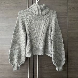 Abercrombie & Fitch Gray Marled Turtleneck Sweater